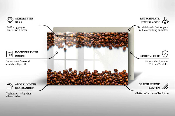 Chopping board glass Grain coffee