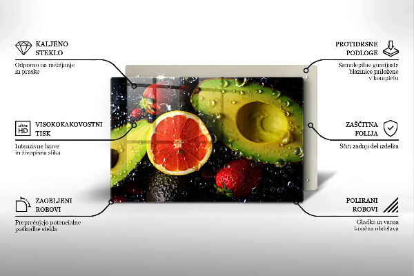 Chopping board glass Fruits and vegetables