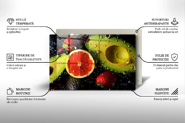 Chopping board glass Fruits and vegetables