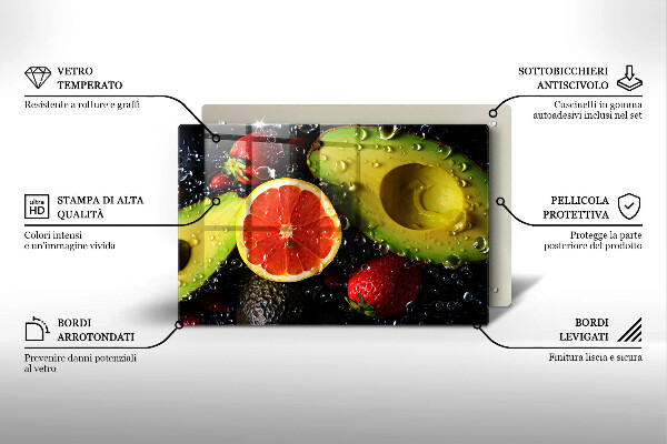 Chopping board glass Fruits and vegetables