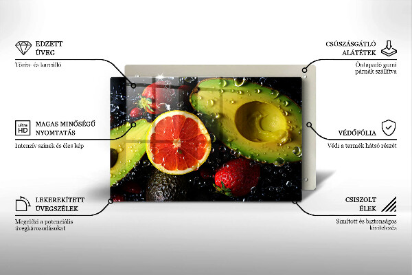 Chopping board glass Fruits and vegetables