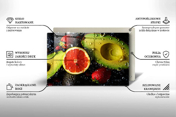 Chopping board glass Fruits and vegetables