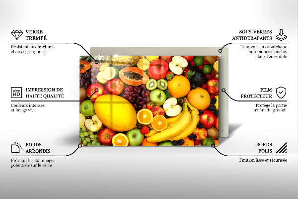 Chopping board glass Fruit collection