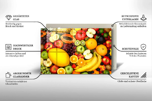 Chopping board glass Fruit collection
