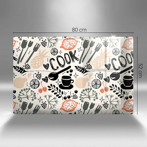 Chopping board glass Drawing kitchen theme