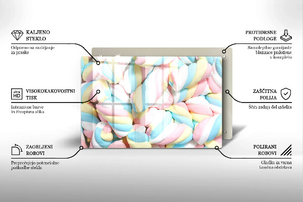 Chopping board glass Colorful foams