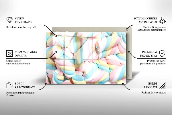 Chopping board glass Colorful foams