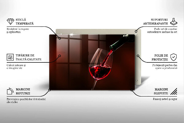 Chopping board glass A glass of wine