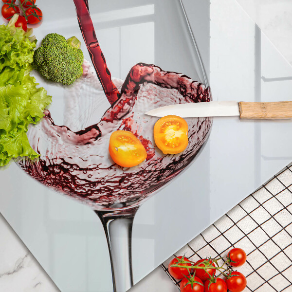 Chopping board glass Red wine