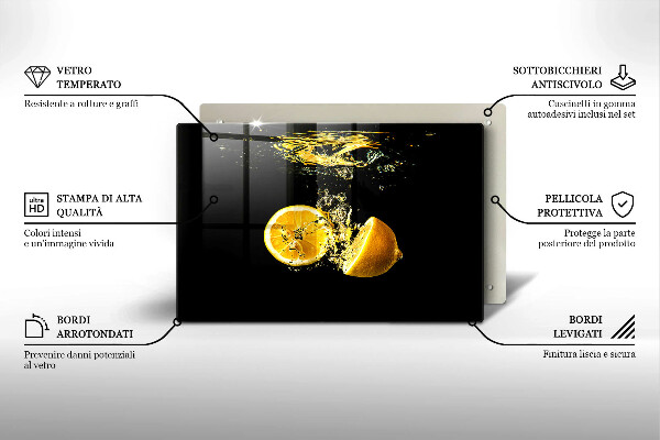 Glass kitchen board Juicy lemon fruit