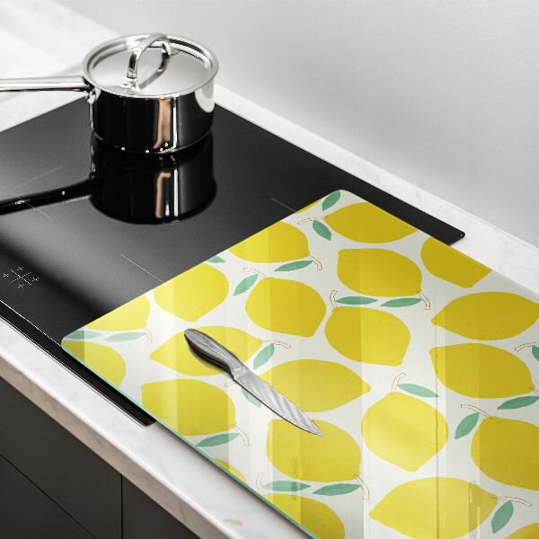Chopping board glass Illustratuion lemons