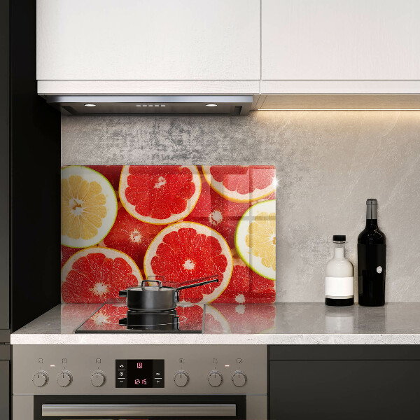 Chopping board glass Grapefruit slices
