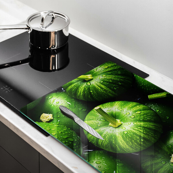 Chopping board glass Green pumpkins