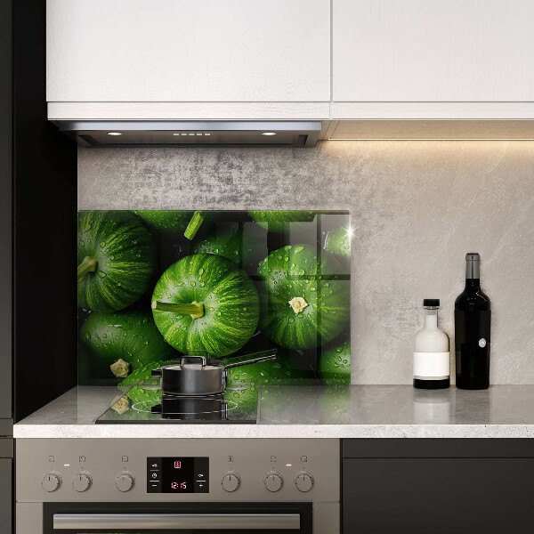 Chopping board glass Green pumpkins