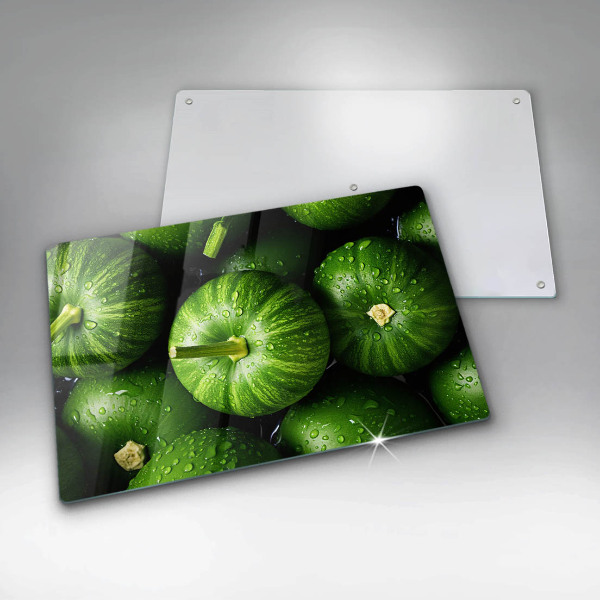 Chopping board glass Green pumpkins