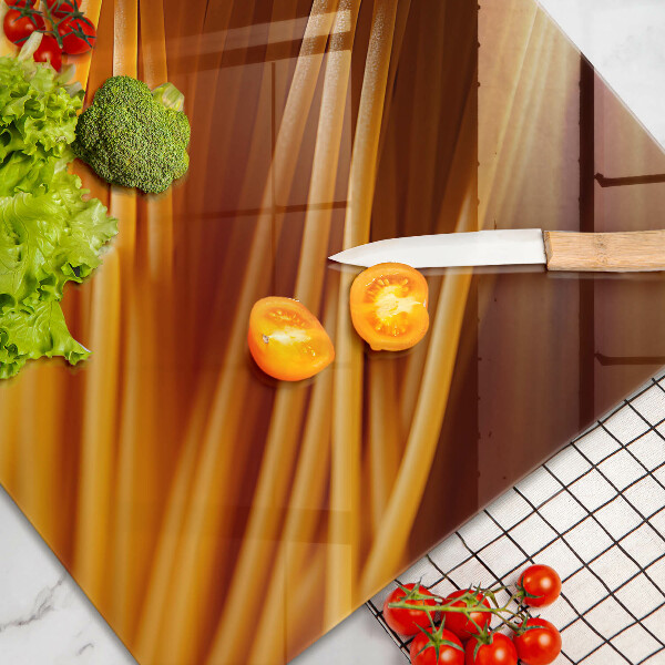 Chopping board glass Spaghetti pasta