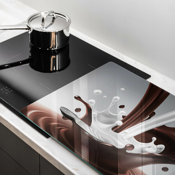 Chopping board glass Milk and chocolate