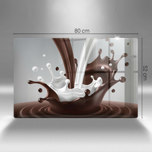 Chopping board glass Milk and chocolate