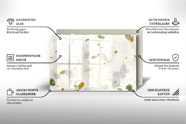Chopping board glass Falling leaves