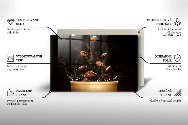 Chopping board Hot coffee beans