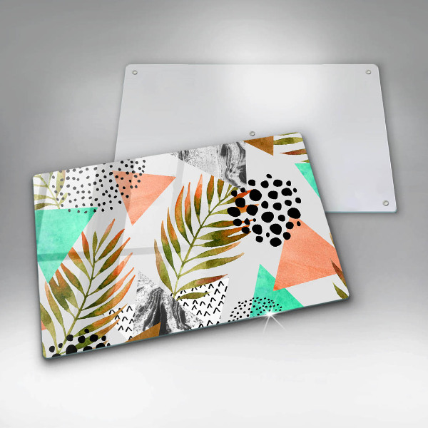 Chopping board Boho leaves pattern