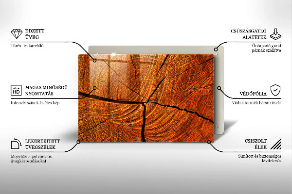 Chopping board glass Wood trunk structure