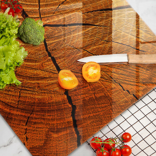 Chopping board glass Wood trunk structure