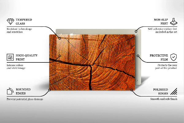 Chopping board glass Wood trunk structure