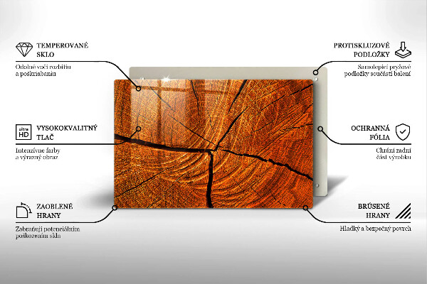 Chopping board glass Wood trunk structure