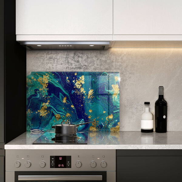 Chopping board glass Abstraction with gold