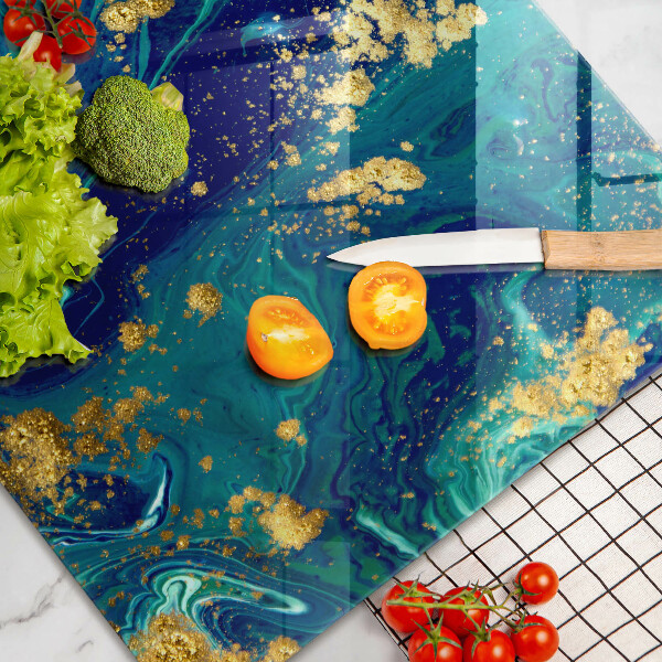 Chopping board glass Abstraction with gold