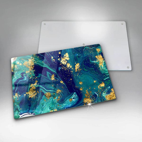 Chopping board glass Abstraction with gold