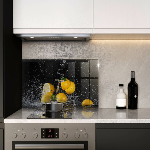 Chopping board glass Juicy lemon fruit