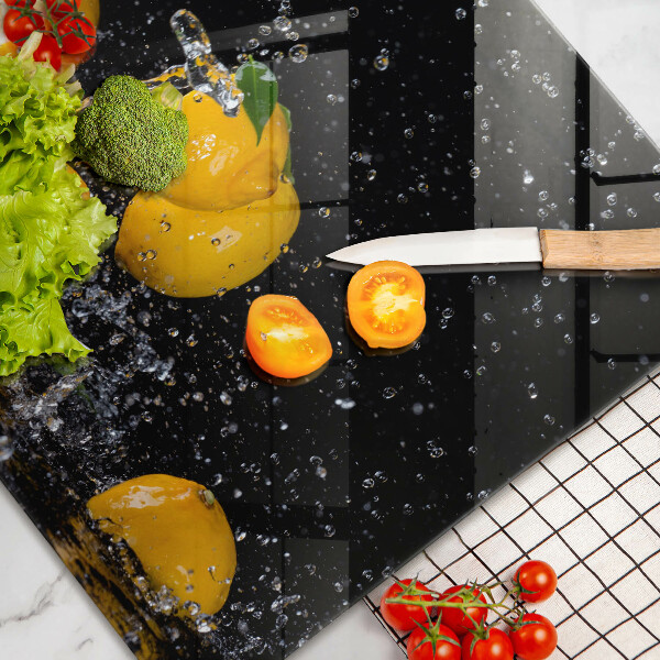 Chopping board glass Juicy lemon fruit