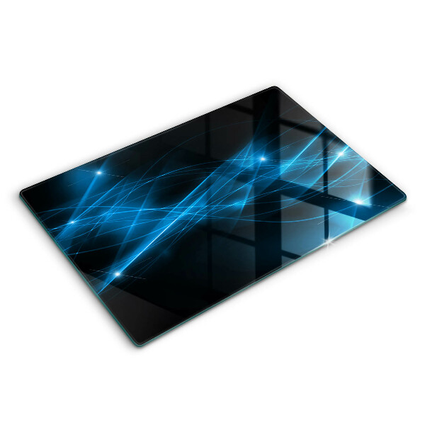 Chopping board glass Blue smoke abstraction