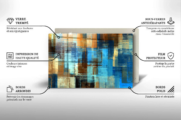 Chopping board glass Painted background