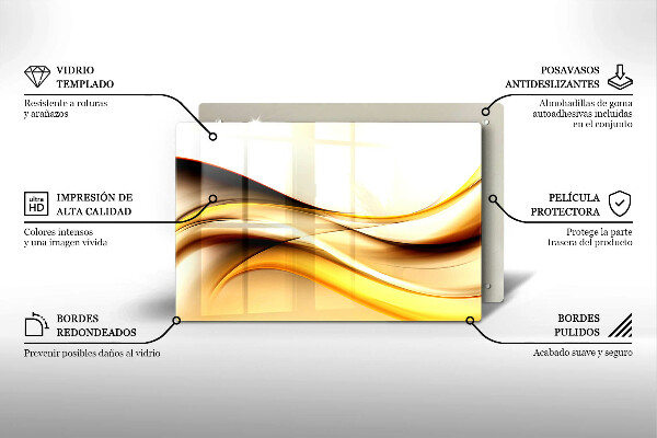 Chopping board glass Abstraction smoke lines