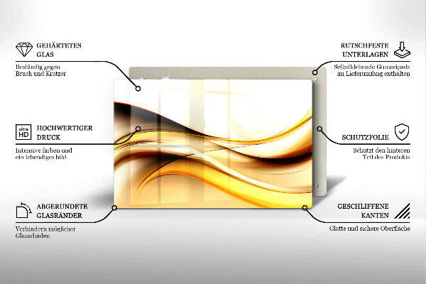 Chopping board glass Abstraction smoke lines