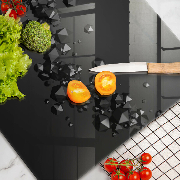 Glass cutting board 3D shapes abstraction