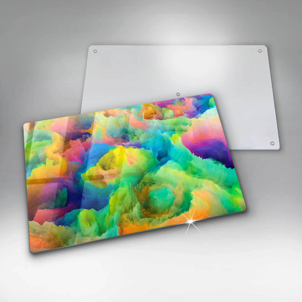 Chopping board glass Colorful abstraction