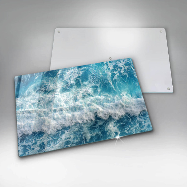 Chopping board glass Water sea waves