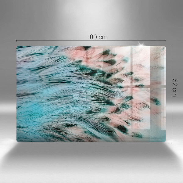 Glass cutting board Boho bird feathers