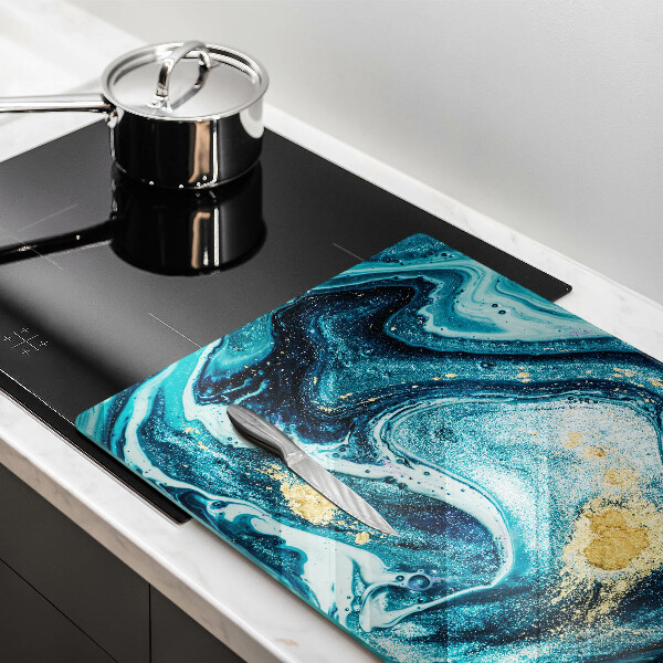 Chopping board Blue abstraction gold