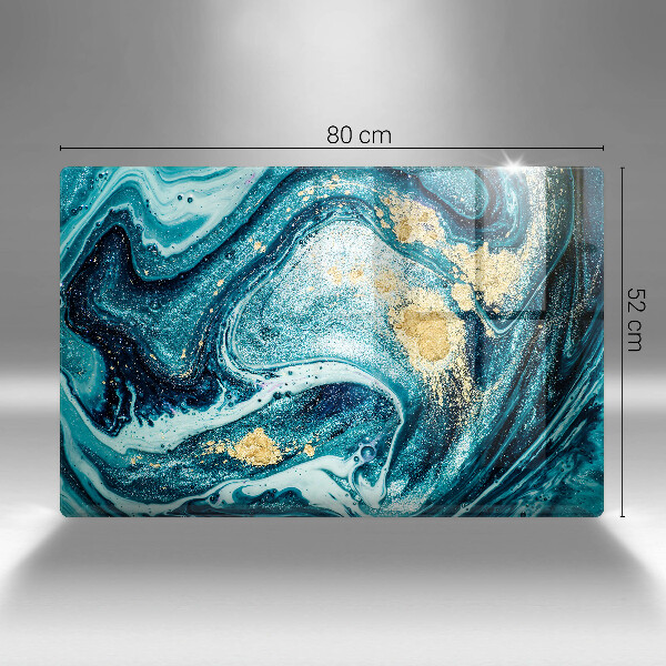 Chopping board Blue abstraction gold