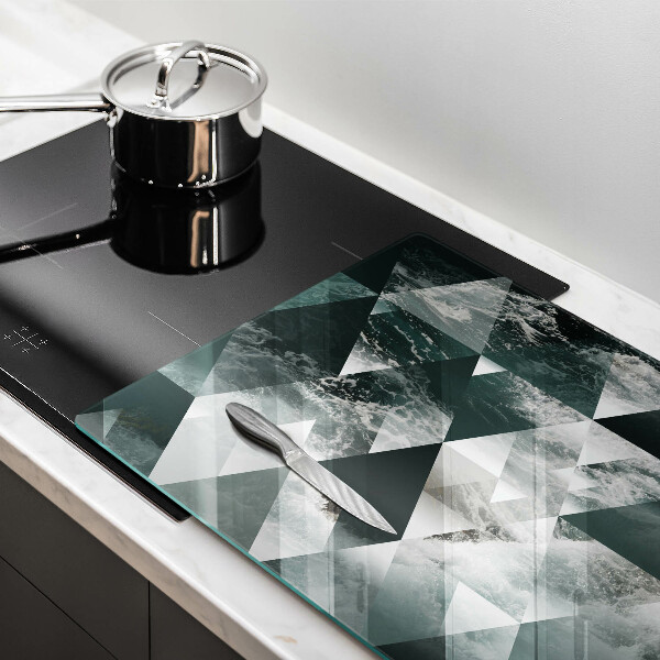 Chopping board glass Triangles and water