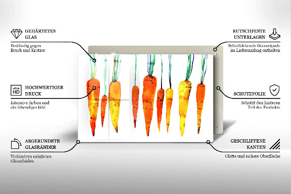 Glass kitchen board Carrot illustration