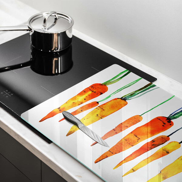Glass kitchen board Carrot illustration