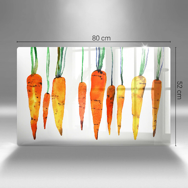 Glass kitchen board Carrot illustration