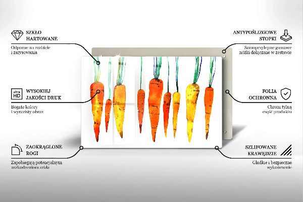 Glass kitchen board Carrot illustration