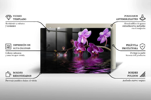 Chopping board glass Orchid Water Zen